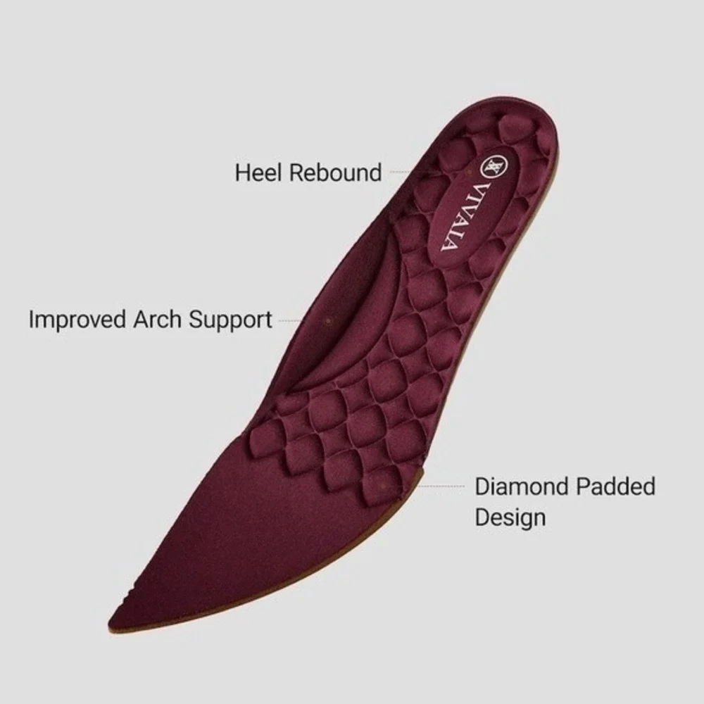 Vivaia Wedge Heel Knit Pointed Toe Slip On‎  Shoes Burgundy EU/38.5 US/7.5